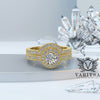 1.19ct Diamond Bridal Set Engagement Ring Curved Wedding Band - 01US83